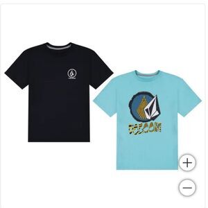 Volcom Kids' Black and Light Blue Graphic Tees